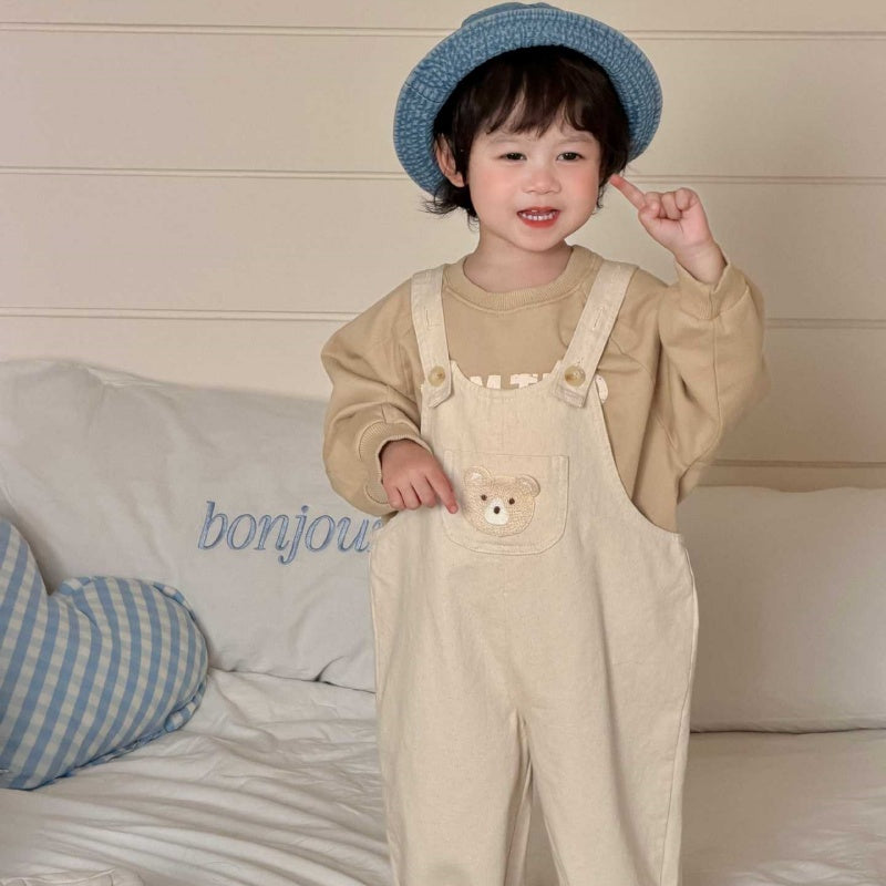 【BABY&KID】ロゴプリントスウェット、くまサロペットSK104010