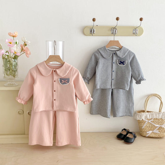 【BABY&KID】長袖ガールシャツ＆フレアパンツSK092438