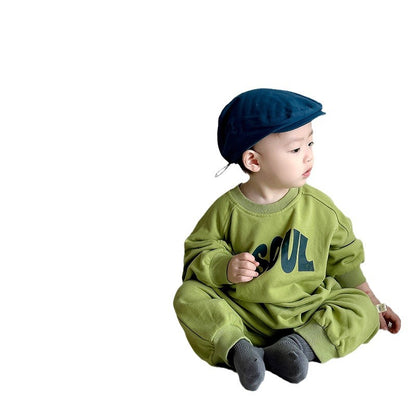 【BABY】SOULシンプルな英字カジュアルロンパースSK11531