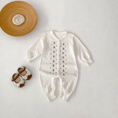 【BABY】刺繍ニットカバーオールSK100706