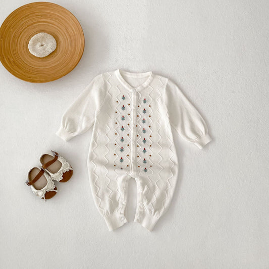 【BABY】刺繍ニットカバーオールSK100706