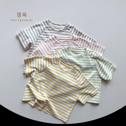 【BABY&KID】夏新作 マカロンカラーボーダーTシャツSK080810