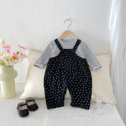 【BABY】花柄サロペット、トップスSK092530