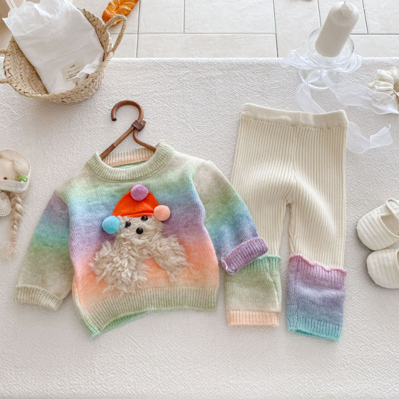 【BABY&KID】カラフルボーダーニットセットアップSK092432