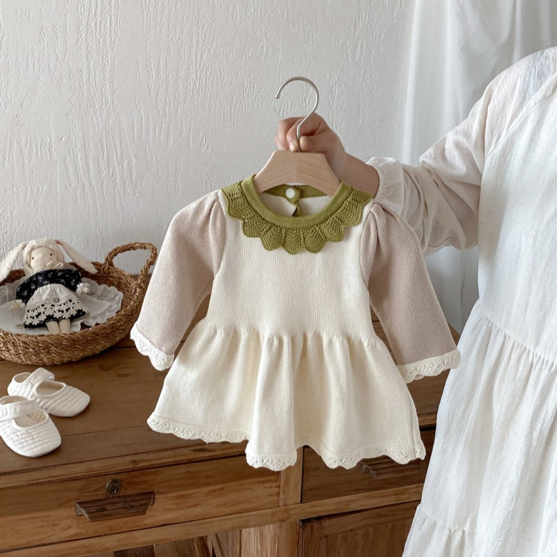 【BABY&KID】コントラストカラーニットワンピースSK092711