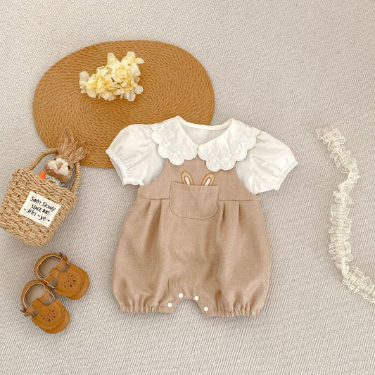 【BABY】夏新作 ウサギ耳刺繡可愛いサロペットSK061713