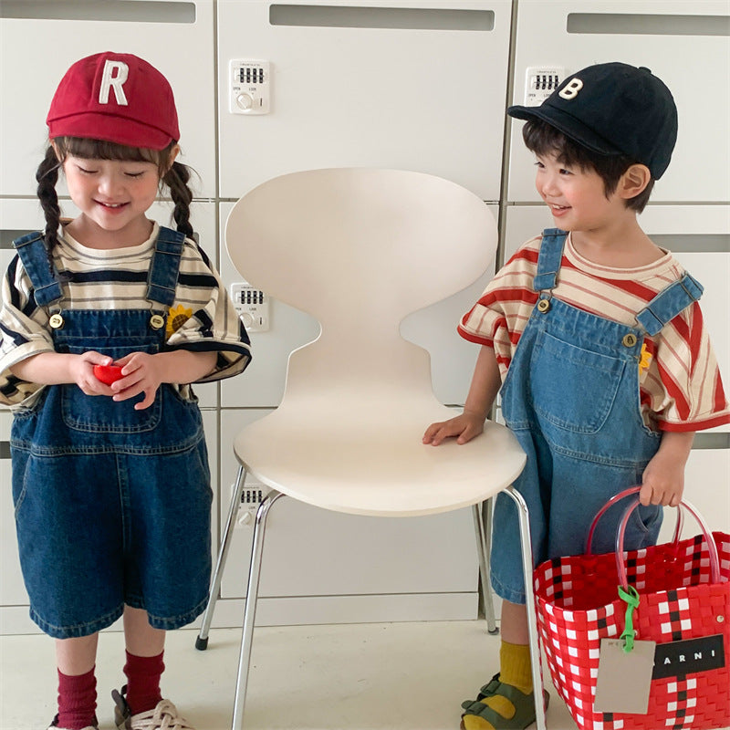 【BABY&KID】夏新作 ひまわりボーダーシャツSK080504