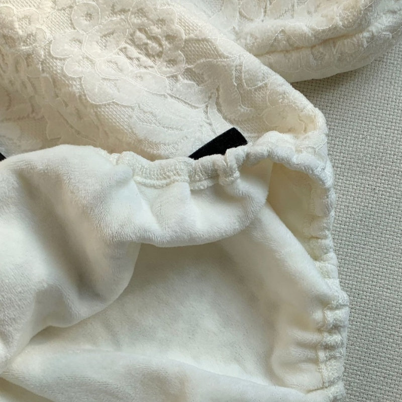 【BABY-予約限定】冬新作レース裏起毛ロンパースSK102227
