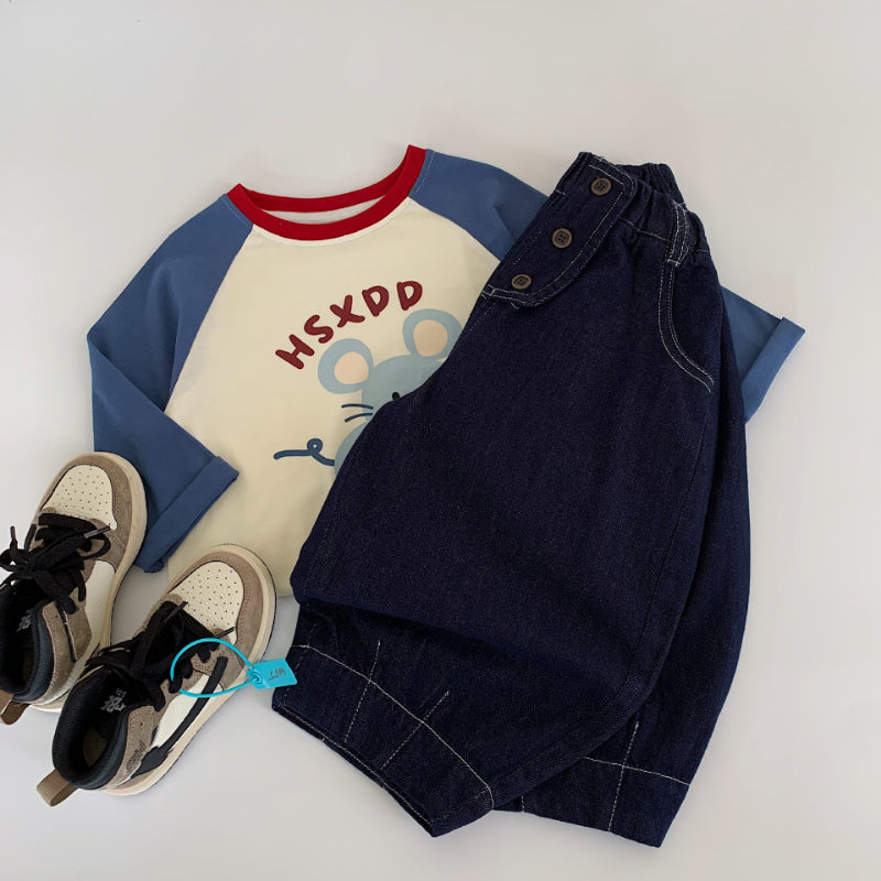 【BABY&KID】ダブルボタン長ズボンSK100503