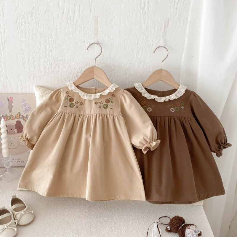 【BABY&KID】レトロ花刺繡ワンピースSK050805
