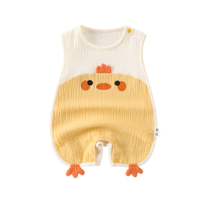 【BABY】夏新作 ノースリーブガーゼひよこカバーオールSK091811
