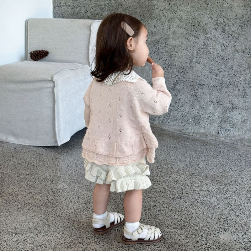 【BABY&KID-予約限定】手編みフラワーニットセーターSK102234