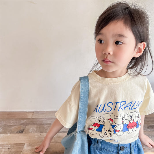 【BABY&KID】夏新作 五つ熊柄TシャツSK091613