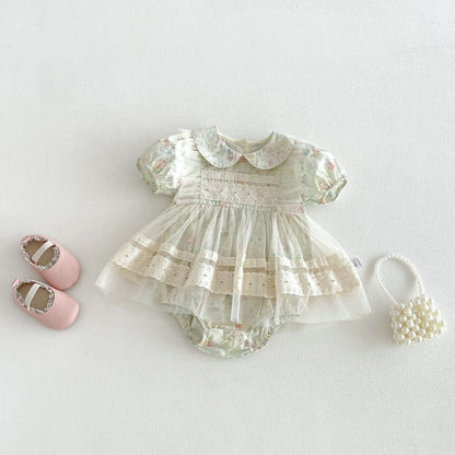 【BABY】夏新作小花柄チュールロンパースSK105503
