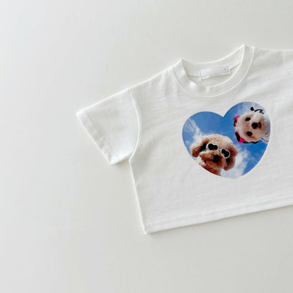 【BABY&KID】夏新作 ハートアニマル柄TシャツSK090804