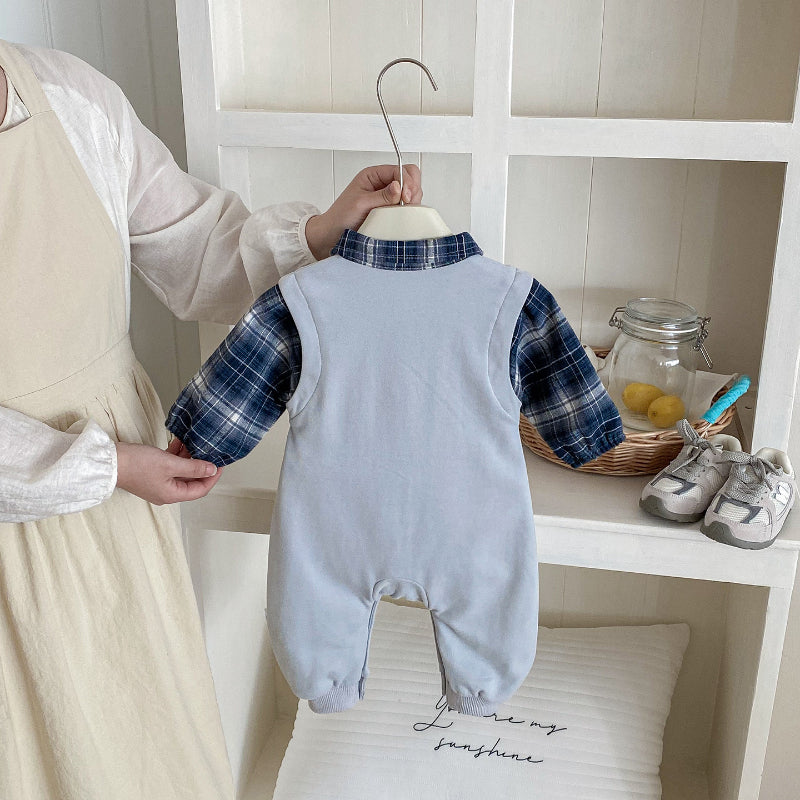 【BABY】重ね着風ネクタイカバーオールSK103411