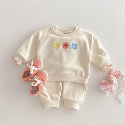 【BABY&KID】花刺繡可愛いセットアップSK032805