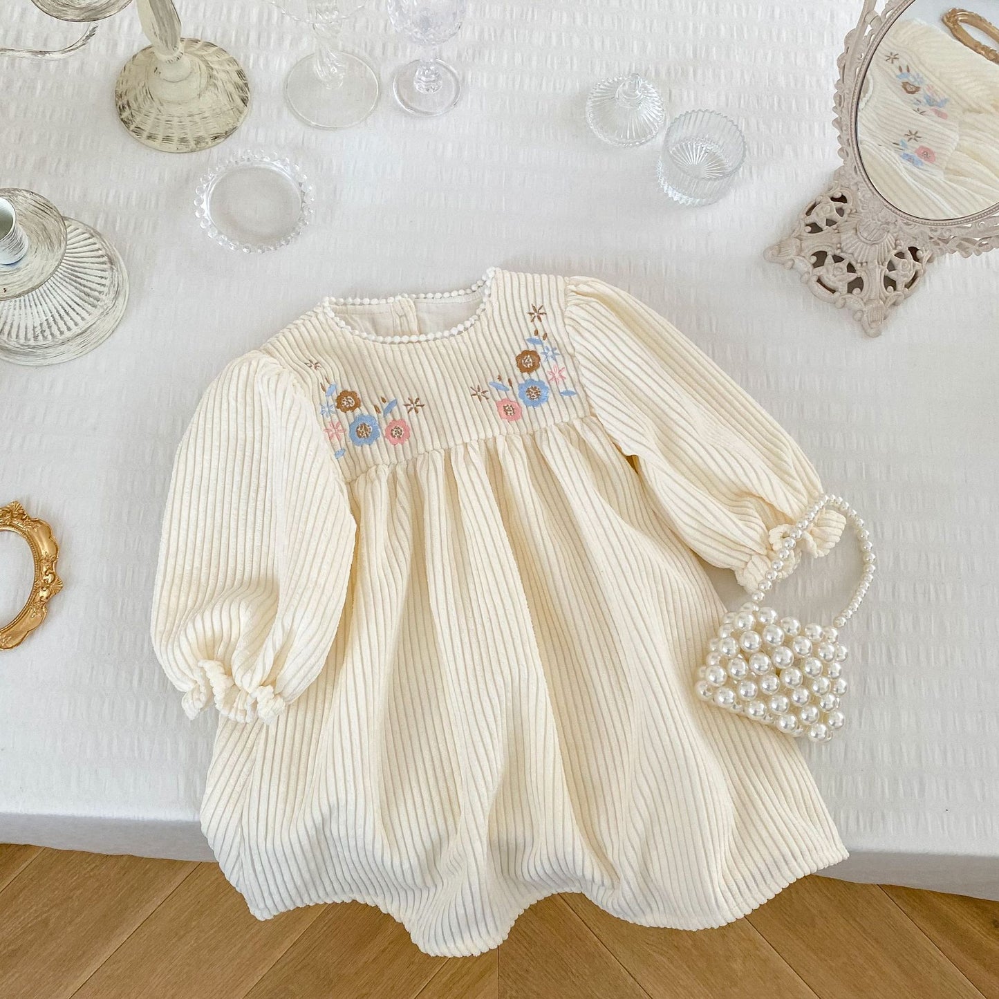 【BABY&KID】コーデュロイフラワークリーワンピースSK031804