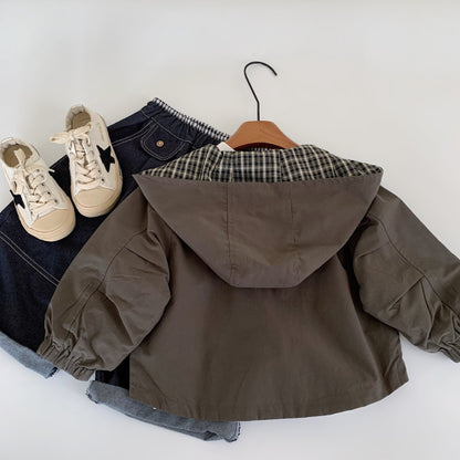 【BABY&KID】無地orチェックリバーシブルコートSK100502