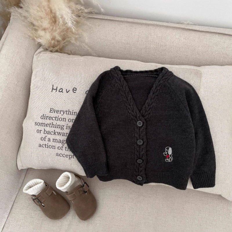 【BABY&KID】ワンちゃん刺繍ニットカーディガンSK100204