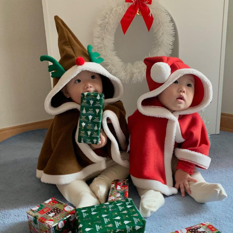 【BABY】韓国風あったかクリスマスポンチョSK102823