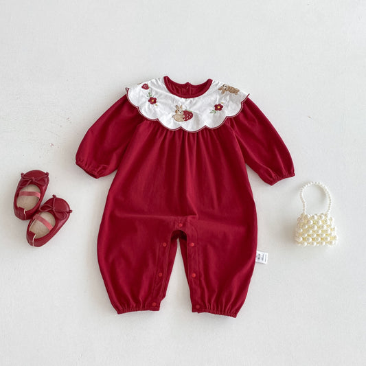 【BABY】小兔刺繍カバーオールSK092804