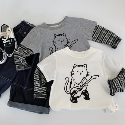 【BABY&KID】小猫柄長袖TシャツSK100529