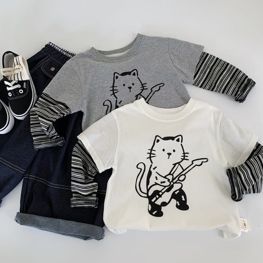 【BABY&KID】小猫柄長袖TシャツSK100529