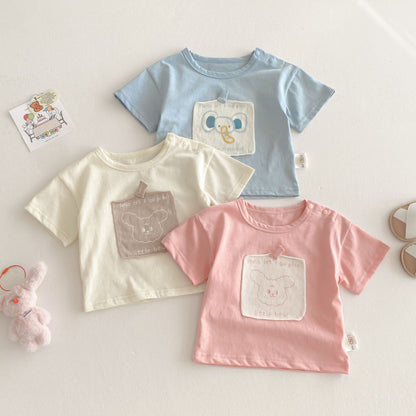 【BABY&KID】夏新作 アニマルロゴ可愛いＴシャツSK072004