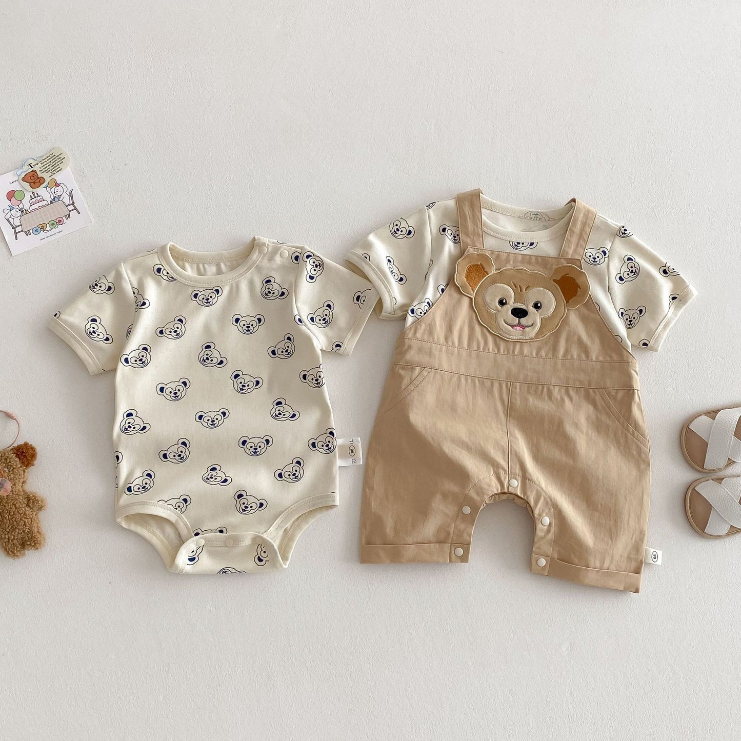 【BABY】夏新作  総柄カートゥーンロンパース、サロペット、ＴシャツSK061602
