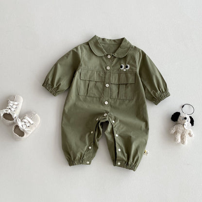 【BABY】おめめ刺繍カバーオールSK092518