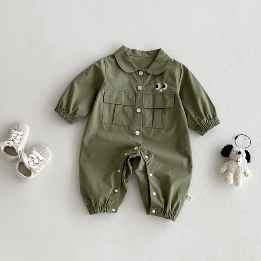 【BABY】おめめ刺繍カバーオールSK092518