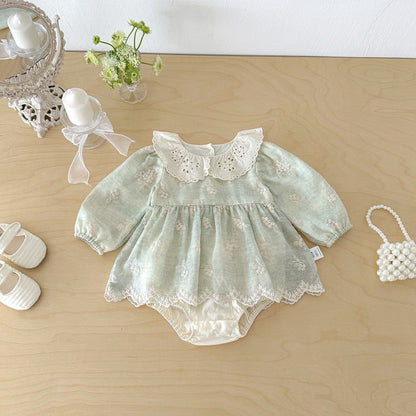【BABY】丸襟刺繍ロンパースSK107906