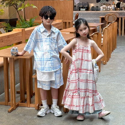 【BABY&KID】夏新作 チェック柄セットアップ、ワンピースSK080519