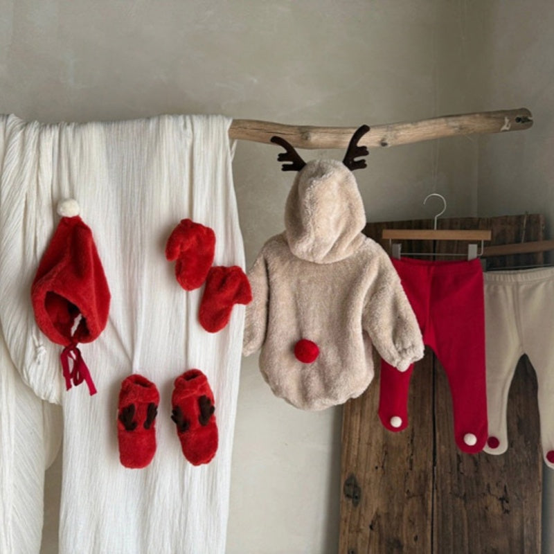 【BABY】トナカイ角付き裏起毛ロンパースSK102821