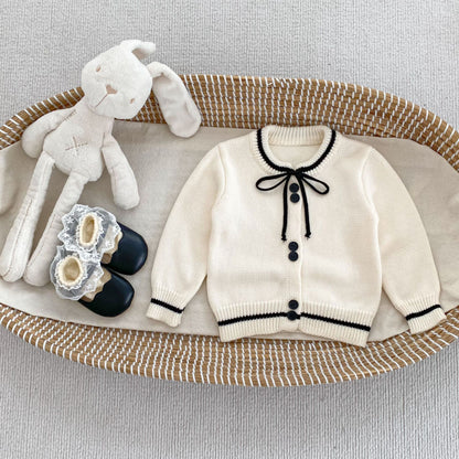 【BABY&KID】リボン付きニットカーディガンSK092724