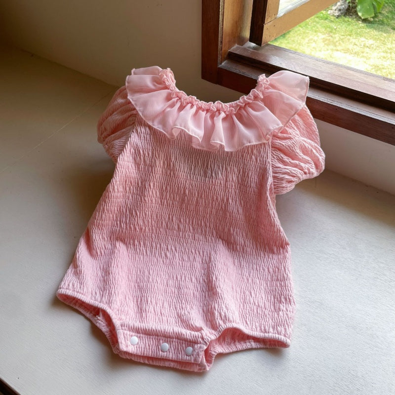 【BABY】夏新作 ラウンドネックバックオープンロンパースSK104920