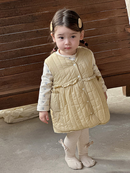 【BABY&KID】冬新作ドレススーツ、スタイリッシュな暖かいキルティングドレスSK11309