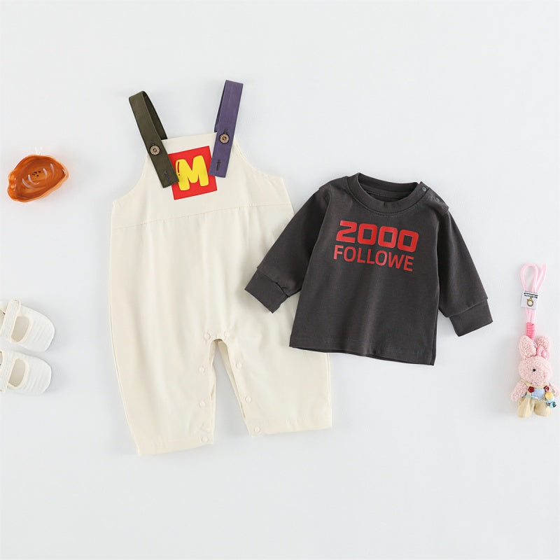 【BABY】ロゴサロペット＆長袖トップスSK106716