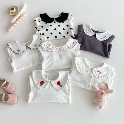 【BABY】襟付き刺繍長袖TシャツSK092314