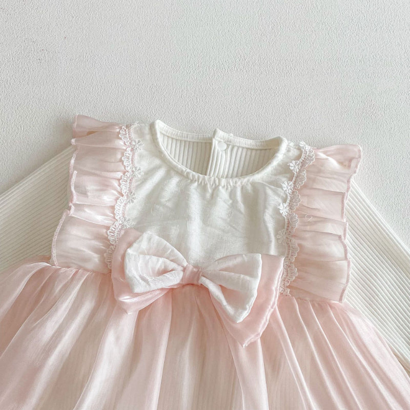 【BABY】リボンチュールロンパースワンピSK103615