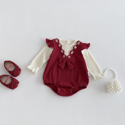 【BABY】うさぎ刺繍ロンパースSK103601