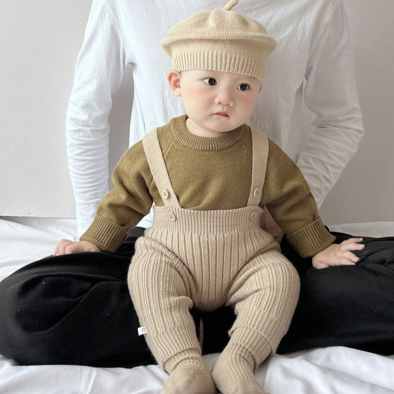 【BABY】おしゃれニットサロペットパンツSK100203