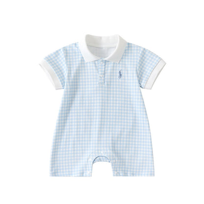 【BABY】夏新作ブルーチェックカバーオールSK105303