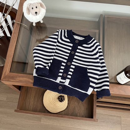 【BABY&KID】オシャレボーダーカーディガンSK022205