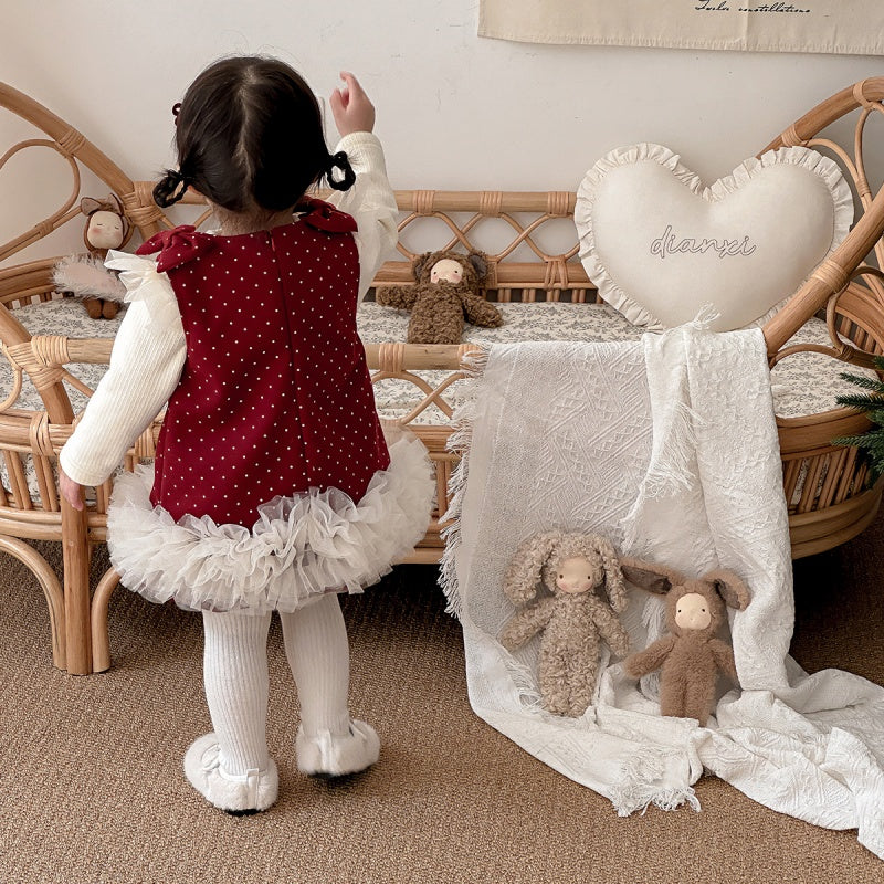 【BABY】冬新作おしゃれドットジャンパースカートSK103124