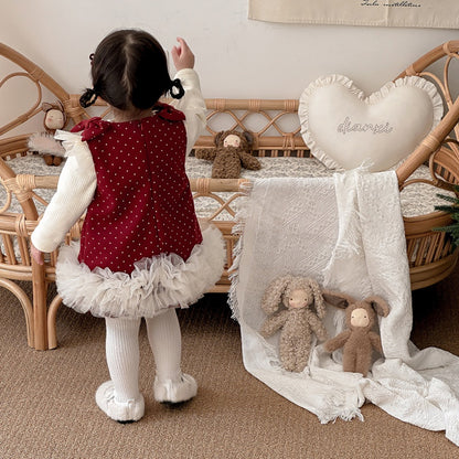 【BABY】冬新作おしゃれドットジャンパースカートSK103124