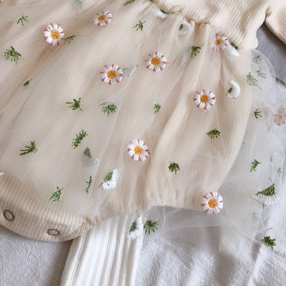 【BABY】花刺繍チュールロンパースSK100806