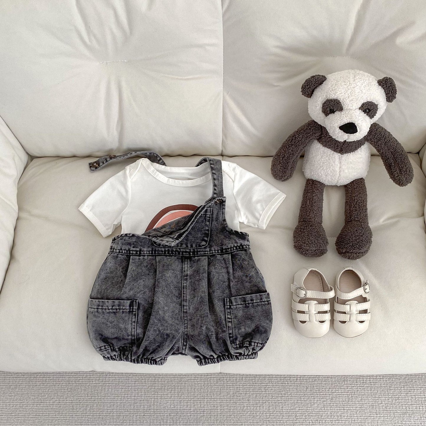 【BABY】夏新作　レトロデニムサロペット、ＴシャツSK081312
