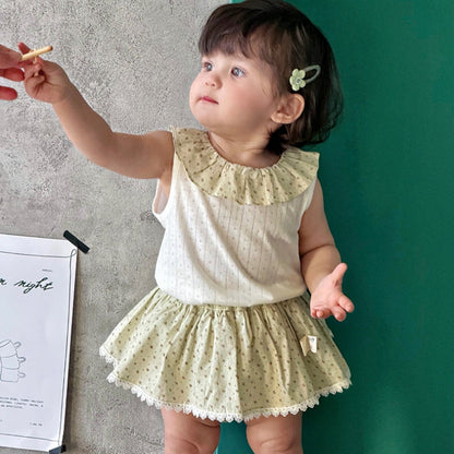 【BABY】夏新作ナチュラル小花柄ノースリーブセットアップSK105317